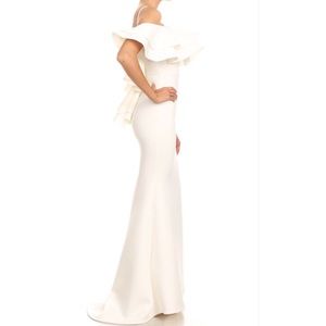 White Wedding prom party body con scuba dress